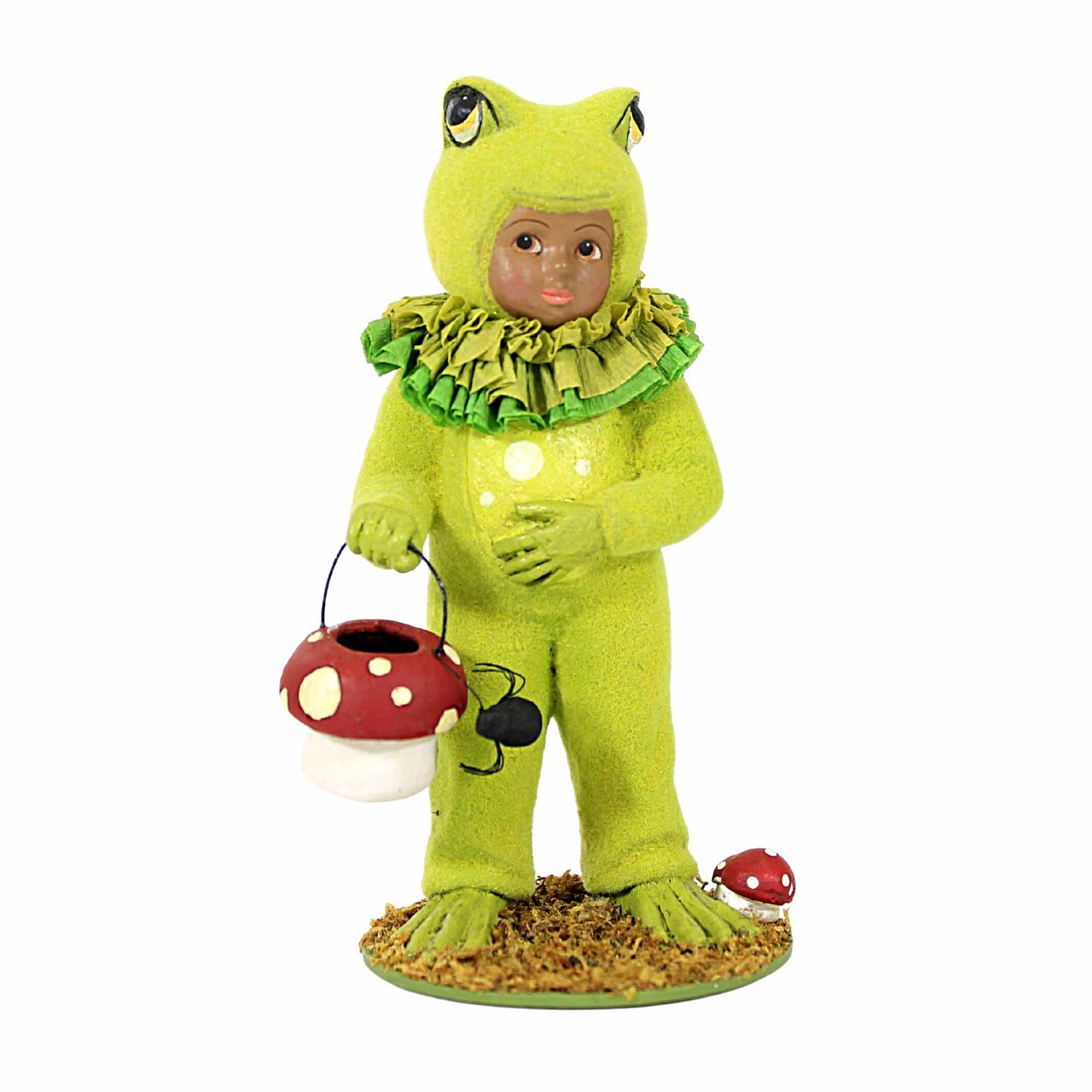 Bethany Lowe 5.25 In Dressed Up Dusty Frog Halloween Figurine , Lightweight Halloween Decor Halloween Trick Or Treating Mushroom